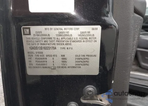 2008 GMC Envoy Slt из США, поврежденный, VIN 1GKDS13S182231704